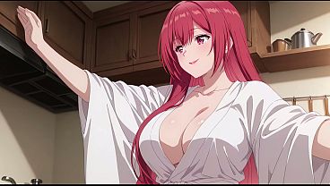 Anak Tiri Pulang Cepet, Ngeliat Bini Bokap Lagi Masak Pake Baju Tipis Seksi. Kureha Enomoto Cosplay Hentai (ai-generated).