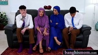 Pesta Sange Balas Dendam Bareng Dua Tante Hijab Montok Sama Anak Tiri Kontol Besar